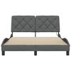 vidaXL Bedframe met LED zonder matras 140x200 cm stof donkergrijs