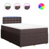 vidaXL Boxspring met matras stof donkerbruin 120x190 cm