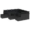 vidaXL Tuin Sofa Set 9 st Zwart poly rattan