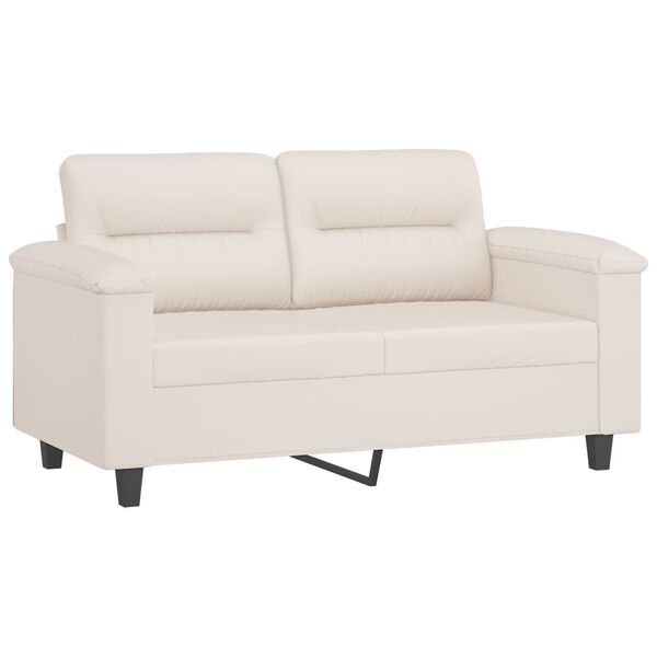 vidaXL 2-delige Loungeset met kussens microvezelstof beige