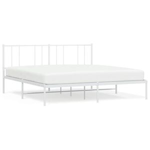 vidaXL Bedframe met hoofdbord metaal wit 193x203 cm