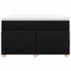 vidaXL Boxspring met matras stof zwart 120x190 cm