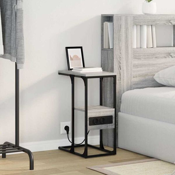 vidaXL Nachtkastje Grijs sonoma 41.5 x 26 x 60.5 cm Bewerkt hout