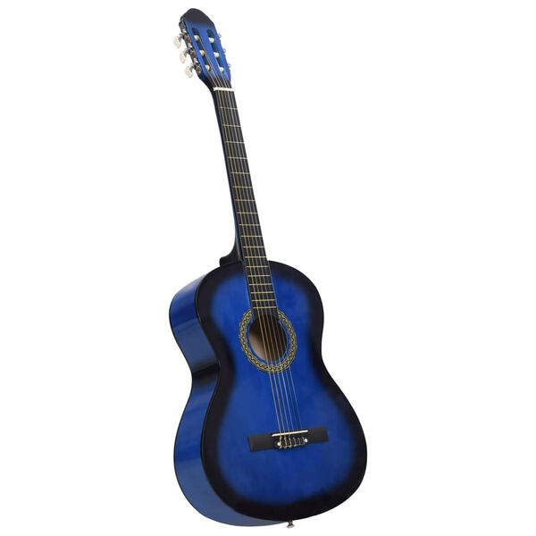 vidaXL Gitaar klassiek beginner met tas 4/4 39" blauw
