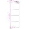 vidaXL Schuifdeur 76x205 cm mat ESG-glas en aluminium wit