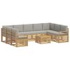 vidaXL Buiten bankenset 10 st Wit en Lichtgrijs Polyester