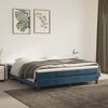 vidaXL Boxspring met matras fluweel donkerblauw 180x200 cm