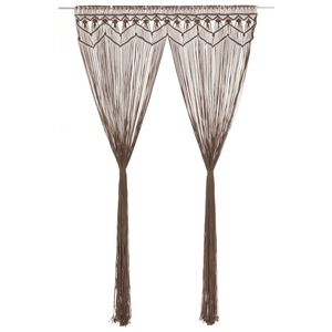 vidaXL Gordijn macram&eacute; 140x240 cm katoen taupe