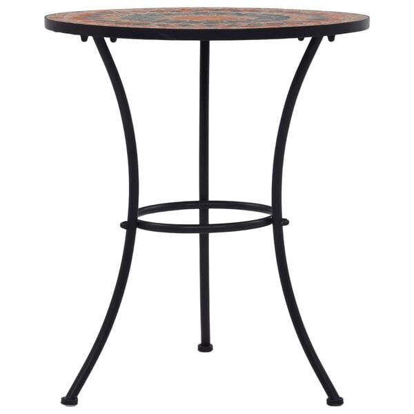 vidaXL Bistrotafel moza&iuml;ek 60 cm keramiek oranje en grijs