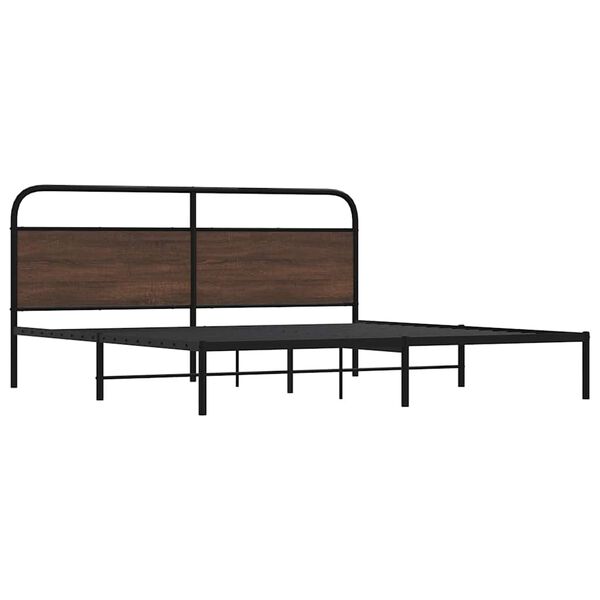 vidaXL Bedframe zonder matras metaal bruin eikenkleur 193x203 cm