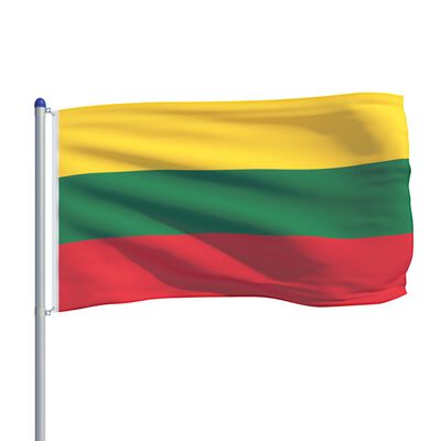 vidaXL Vlag met vlaggenmast Litouwen 6 m aluminium