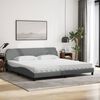 vidaXL Bed met matras "Dover" stof lichtgrijs 200x200 cm