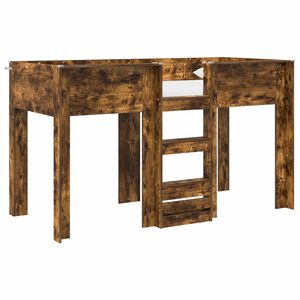 vidaXL Bunk Bed voor Kinderen Gerookt eiken 75 x 190 cm Bewerkt hout