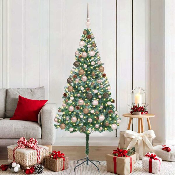 vidaXL Kunstkerstboom met 300 LED Groen 180 cm PVC en Staal