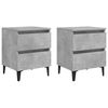 vidaXL Nachtkastjes 2 st 40x35x50 cm bewerkt hout betongrijs