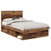 vidaXL Bedframe met hoofdeinde Oudhout 120 x 200 cm Massief grenenhout