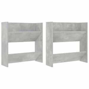vidaXL Wandschoenenkasten 2 st 60x18x60 cm spaanplaat betongrijs