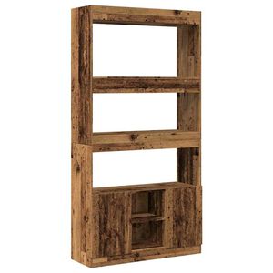 vidaXL Hoge kast 92x33x180 cm bewerkt hout oud houtkleurig