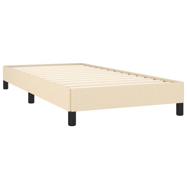 vidaXL Bedframe zonder matras 100x200 cm stof cr&egrave;mekleurig