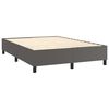 vidaXL Boxspring met matras kunstleer grijs 140x190 cm