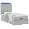 vidaXL Ottoman bed met matrassen en LED's 100x200cm fluweel lichtgrijs