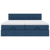 vidaXL Ottoman bed met matrassen en LED's 160x200cm stof blauw