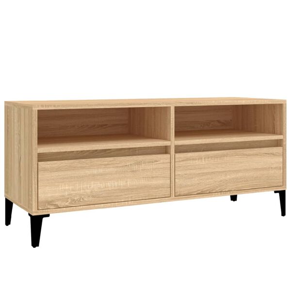 vidaXL Tv-meubel 100x34,5x44,5 cm bewerkt hout sonoma eikenkleurig