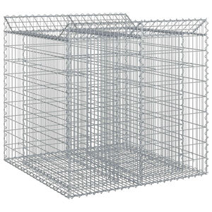 vidaXL Gabion Verhoogd Bed 2 st 100 x 100 x 100 cm zilver