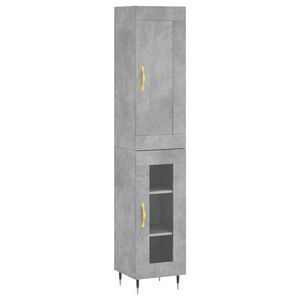 vidaXL Hoge kast 34,5x34x180 cm bewerkt hout betongrijs