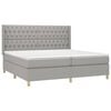 vidaXL Boxspring met matras en LED stof lichtgrijs 200x200 cm