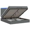 vidaXL Ottoman Bed met Matrassen en LED Donkergrijs 160 x 200 cm Stof