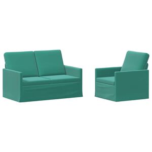 vidaXL Bankstel 2 pcs Turquoise fluweel