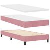 vidaXL LED Box Spring Bed met matras met LED Roze 100 x 200 cm Fluweel