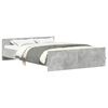 vidaXL Bedframe met hoofd- en voeteneinde betongrijs 135x190 cm