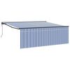 vidaXL Inklapbaar Zonnescherm Blauw en Wit 400 &times; 300 cm
