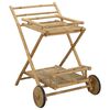 vidaXL Dien Trolley met wielen Naturel 79 x 67,5 x 84 cm Bamboe