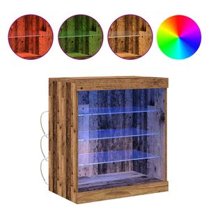 vidaXL LED Sideboard Oudhout 60,5 x 37 x 67 cm Bewerkt hout