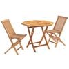 vidaXL 3-delige opvouwbare bistroset voor in de tuin Naturel