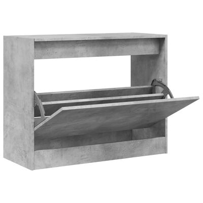 vidaXL Schoenenkast 80x34x63 cm bewerkt hout betongrijs