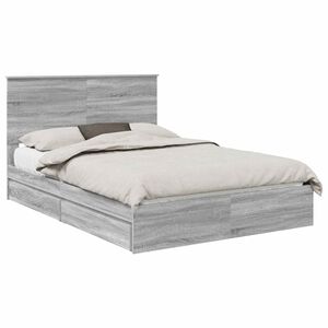 vidaXL Opslag bed met lade Grijs Sonoma 150 x 200 cm Bewerkt hout