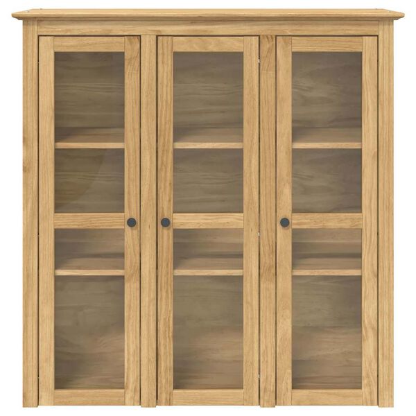 vidaXL Kast met Glazen Deuren BODO Honingbruin 115,5 x 38,5 x 117,7 cm