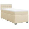 vidaXL Boxspring met matras stof cr&egrave;mekleurig 90x200 cm
