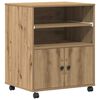 vidaXL Printerstand Artisan Eiken 60 x 48 x 74 cm Bewerkt hout