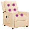 vidaXL Massagestoel elektrisch stof crèmekleurig