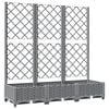 vidaXL Plantenbak met latwerk 120x40x121,5 cm polypropeen lichtgrijs