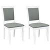 vidaXL Eetkamerstoelen met kussens 2 st massief hout rubber wit