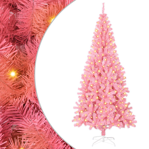 vidaXL Kerstboom met 300 LED met standaard Roze 180 cm PVC