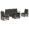 vidaXL Tuinbankenset 6 st Grijs en Donkergrijs poly rattan