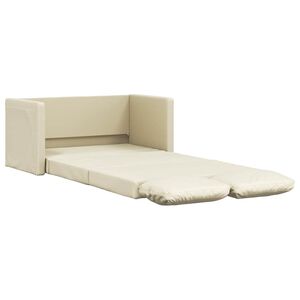vidaXL Slaapbank vloermodel 2-in-1 112x174x55 cm kunstleer cr&egrave;mekleur