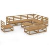 vidaXL 10-delige Loungeset massief grenenhout honingbruin
